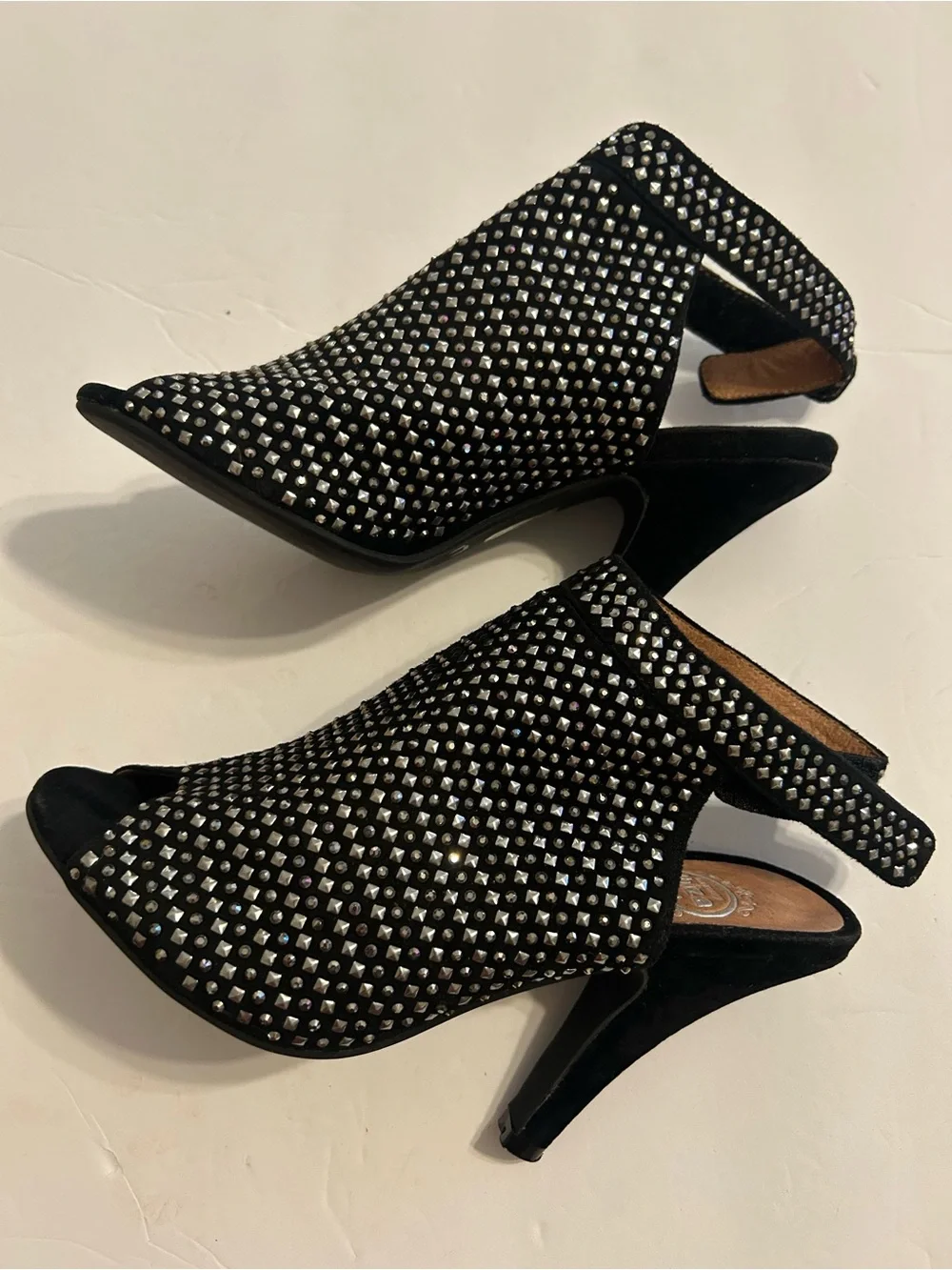 Jeffrey Campbell Ibiza Black Studded slip on shoes sz 7